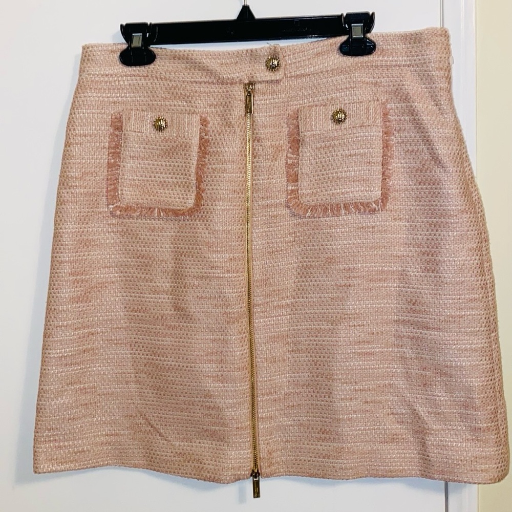 Karl Lagerfeld Women’s Pink Blush Tweed Skirt Size 10